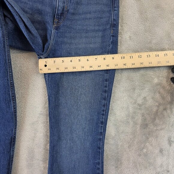 Old Navy Jeans Womens 0 Blue High Rise Flare Leg Stretch Denim Medium Wash Anza - Picture 6 of 12